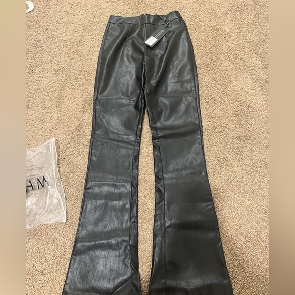 WHITE fox Black Leather pants - Picture 1 of 4